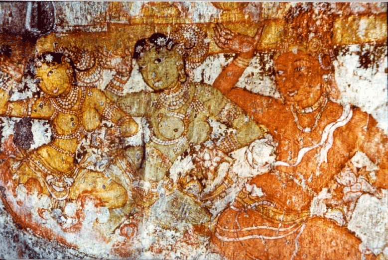Chola period fresco, Brihadishvara Temple, Thanjavur (11th century)